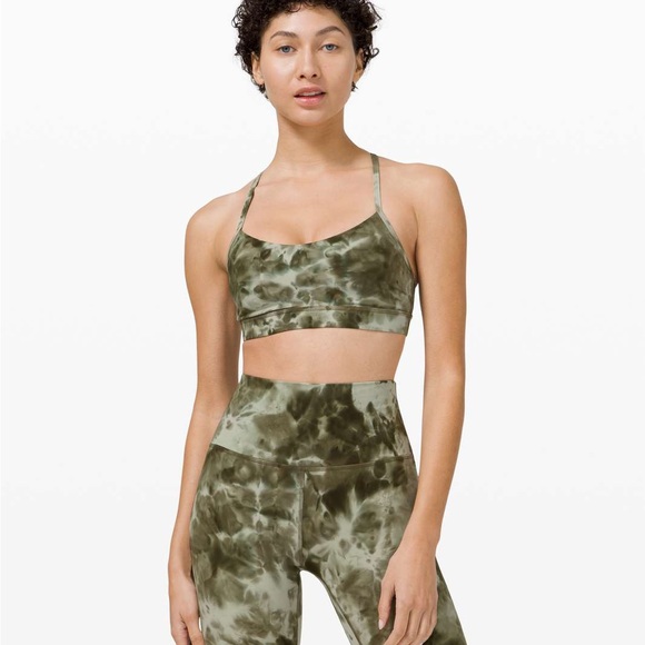 Lululemon olive diamond dye align leggings 28” and flow y bra - Picture 7 of 8